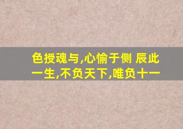 色授魂与,心愉于侧 辰此一生,不负天下,唯负十一